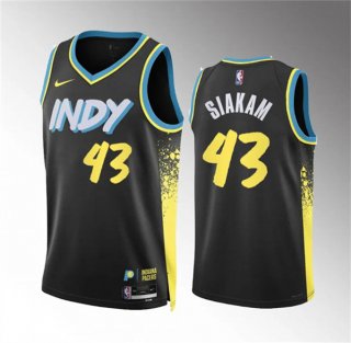Men's Indiana Pacers #43 Pascal Siakam Black 2023-24 City Edition Stitched Basketball Jersey