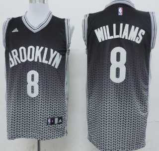 Brooklyn Nets #8 Deron Williams Black/White Resonate Fashion Jersey