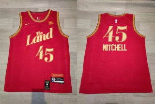 Cavaliers 45 Donovan Mitchell Red Nike 2023-24 City Edition Swingman Jersey