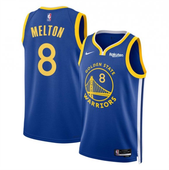 Men's Golden State Warriors #8 De鈥橝nthony Melton Blue Icon Edition Stitched Basketball Jersey