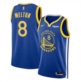 Men's Golden State Warriors #8 De鈥橝nthony Melton Blue Icon Edition Stitched Basketball Jersey