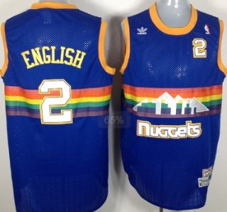 Denver Nuggets #2 Alex English Blue Rainbow Swingman Throwback Jersey