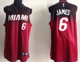 Miami Heat #6 LeBron James Black/Red Resonate Fashion Jersey