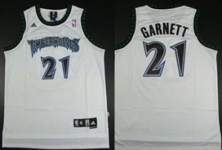 Minnesota Timberwolves #21 Kevin Garnett White Swingman Jersey