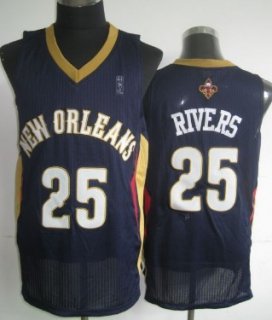 New Orleans Pelicans #25 Austin Rivers Navy Blue Swingman Jersey