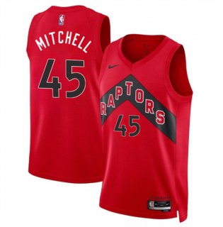 Men's Toronto Raptors #45 Davion Mitchell Red Icon Edition Stitched Basketball Jersey